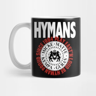 Hymans Play Fast'n Loud Be Hyman Proud 1984 white and red print Mug